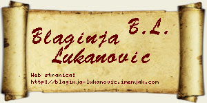 Blaginja Lukanović vizit kartica